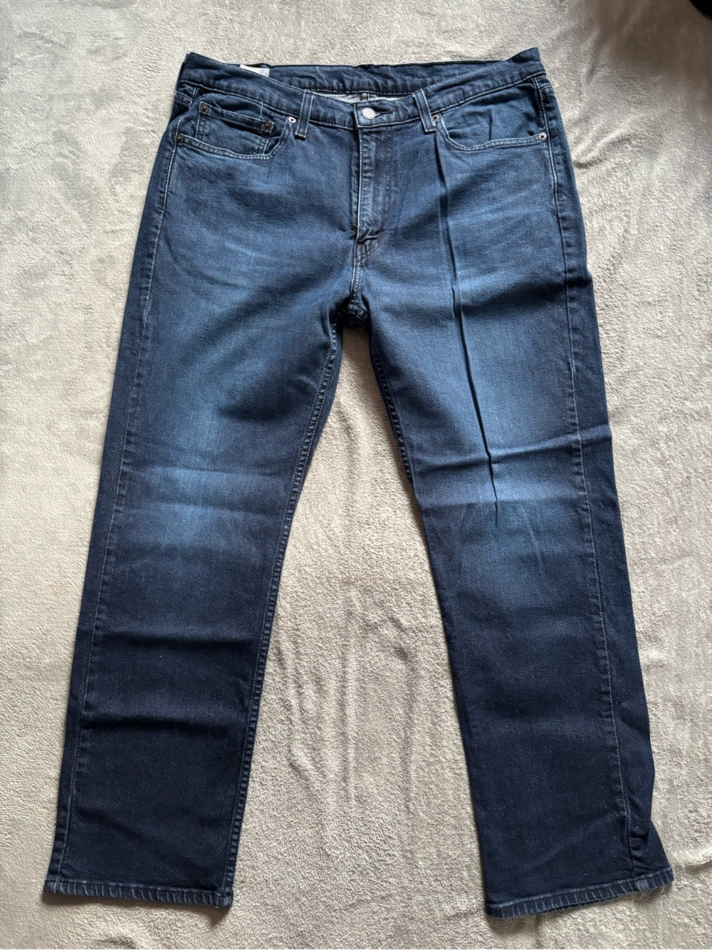 Levi's 514 Jeans Mens 36X30 Blue Dark Wash Denim Straight Leg Regular Fit Casual